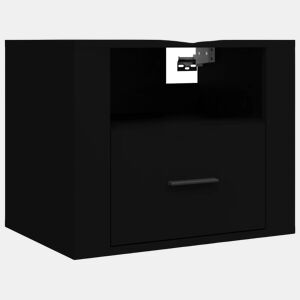 vidaXL Mesa de cabeceira de parede 50x36x40 cm preto
