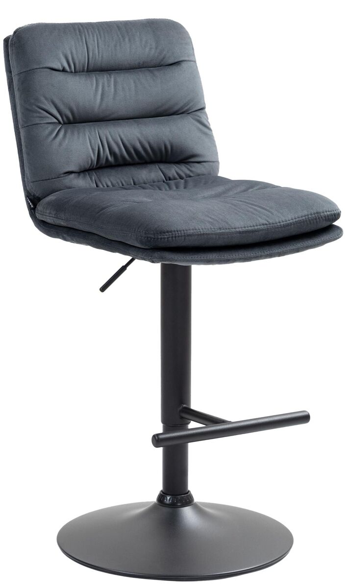 Taburete de bar damar en terciopelo gris oscuro 56x42x94 cm