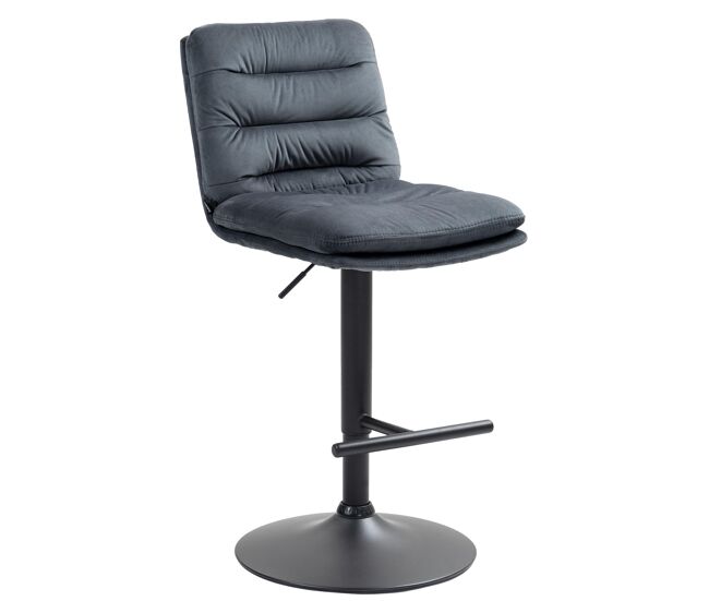 Taburete de bar damar en terciopelo gris oscuro 56x42x94 cm
