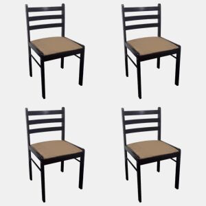 vidaXL Cadeiras de jantar 4 pcs seringueira maciça e veludo castanho