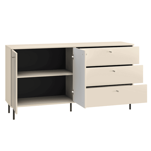 Nova Cashmere Aparador de 2 portas e 3 gavetas