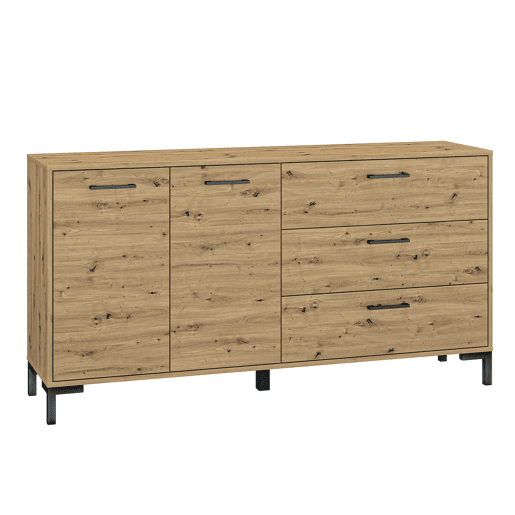 Aparador 2 portas 3 gavetas 160 cm Liora Madeira
