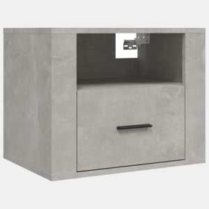 vidaXL Mesa de cabeceira de parede 50x36x40 cm cinzento cimento