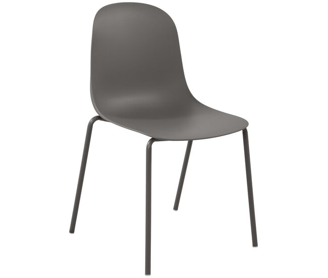 Silla hardin apilable plástico gris topo 55x51x85 cm