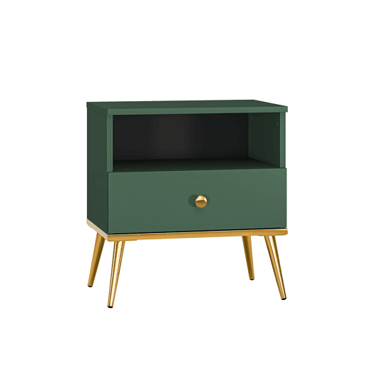 Mesa de cabeceira de 1 gaveta Thalia Verde Mesa de cabeceira de 1 gaveta Thalia Verde