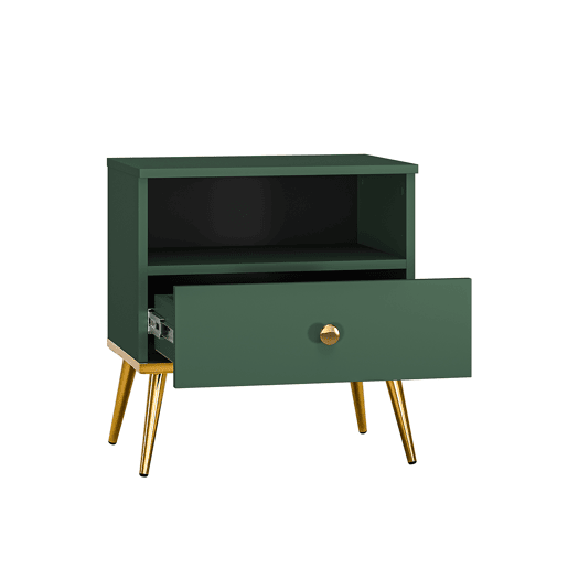 Mesa de cabeceira de 1 gaveta Thalia Verde Mesa de cabeceira de 1 gaveta Thalia Verde