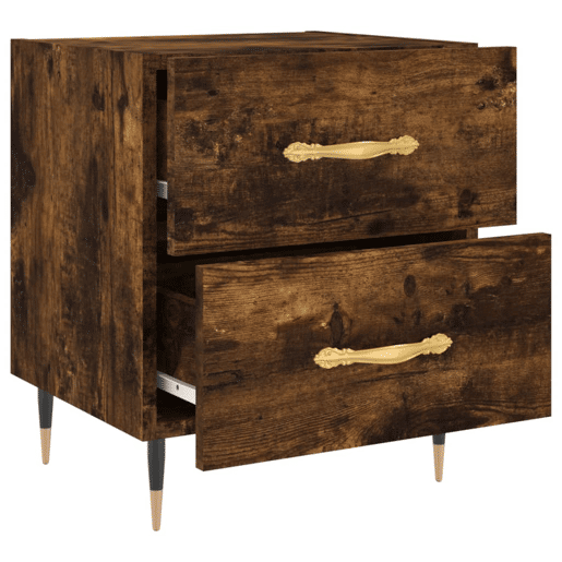 vidaXL Mesa cabeceira 40x35x47,5 cm derivados madeira carvalho fumado