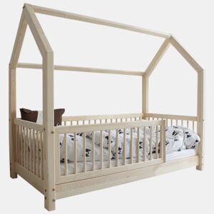 Cama cabana 90x190 com barreira e base de ripas incluídas pés 5 cm Florie Bois
