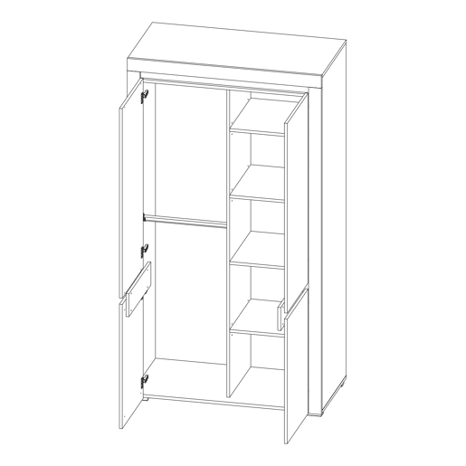 Roupeiro 2 portas LED incluída Kasla Branco