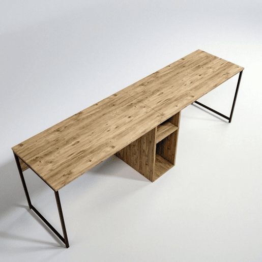 Mesa com efeito de madeira