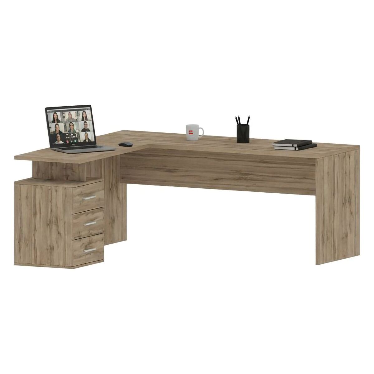 Mesa com efeito de madeira