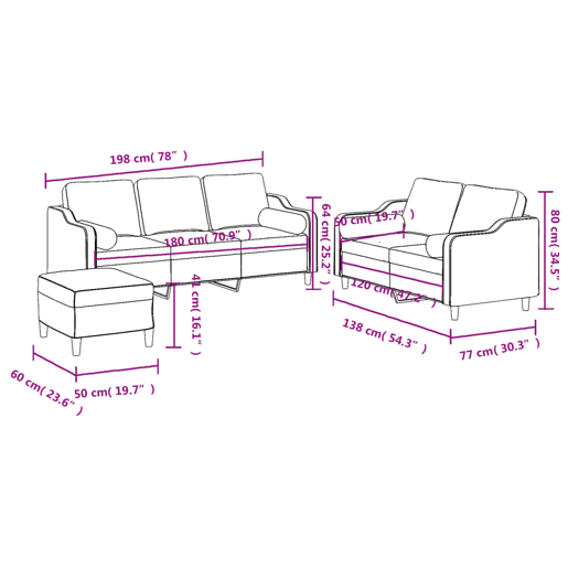 vidaXL 3 pcs conjunto de sofás com almofadas tecido vermelho-tinto vidaXL 3 pcs conjunto de sofás com almofadas tecido vermelho-tinto