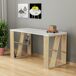 Mesa com efeito de madeira 140x60 Mesa com efeito de madeira 140x60 Blanco/ Madera