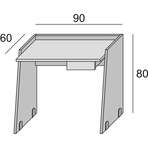 Mesa com efeito de madeira