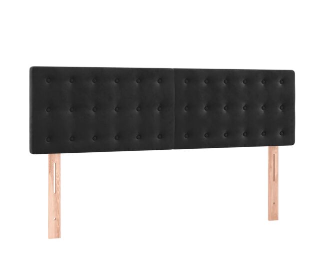 Cabeceros 2 unidades terciopelo negro 72x5x78/88 cm bajo