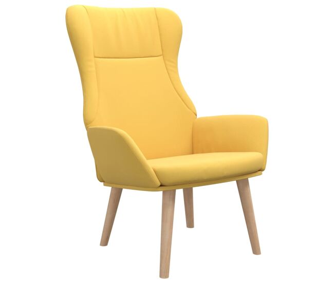 Vidaxl sillón de relax de tela amarillo mostaza