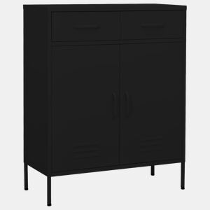 vidaXL Armário de arrumação aço 80x35x101,5 cm preto