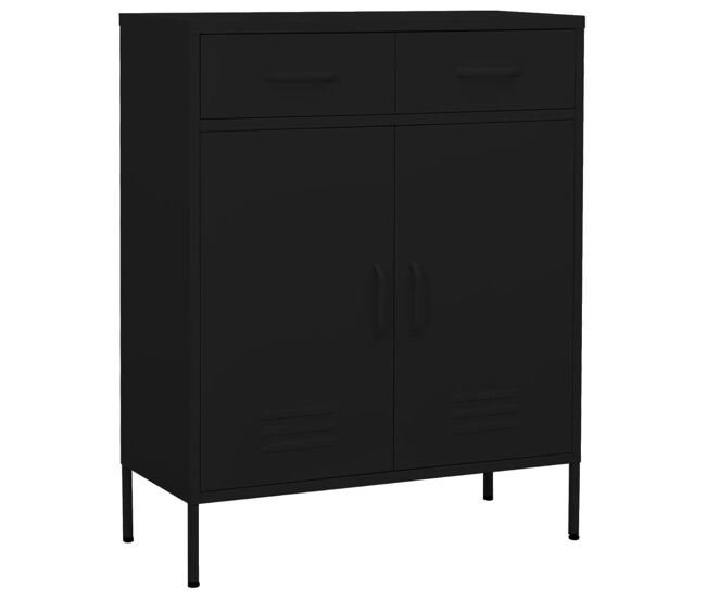 Vidaxl armario de almacenamiento acero negro 80x35x101,5 cm