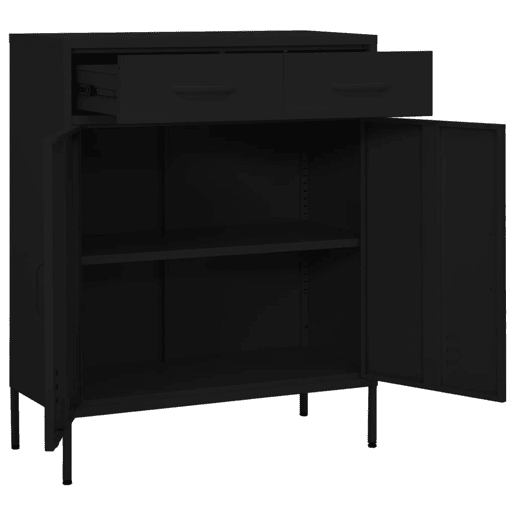 vidaXL Armário de arrumação aço 80x35x101,5 cm preto vidaXL Armário de arrumação aço 80x35x101,5 cm preto