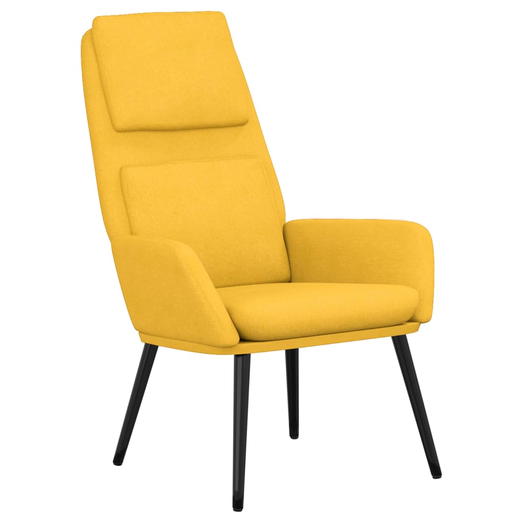 Vidaxl sillón de relax de tela amarillo mostaza
