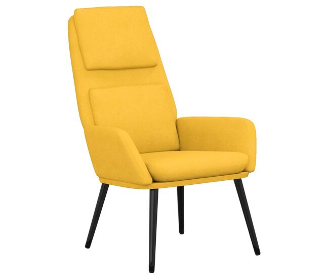 Vidaxl sillón de relax de tela amarillo mostaza