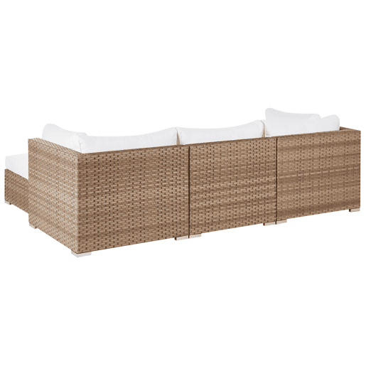 Conjunto de sofás de jardim de canto 4 lugares SANO à esquerda Natural