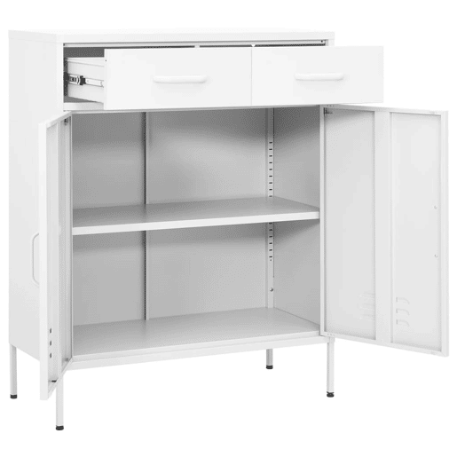 vidaXL Armário de arrumação aço 80x35x101,5 cm branco vidaXL Armário de arrumação aço 80x35x101,5 cm branco