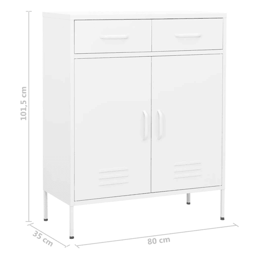 vidaXL Armário de arrumação aço 80x35x101,5 cm branco vidaXL Armário de arrumação aço 80x35x101,5 cm branco
