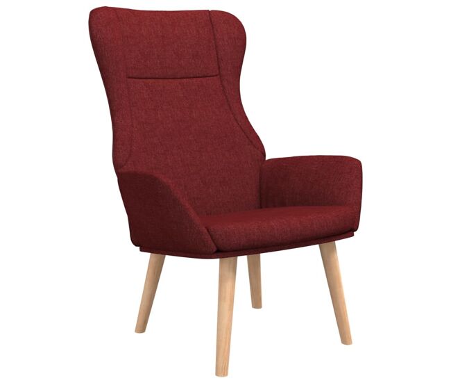 Vidaxl sillón de relax de tela color rojo tinto