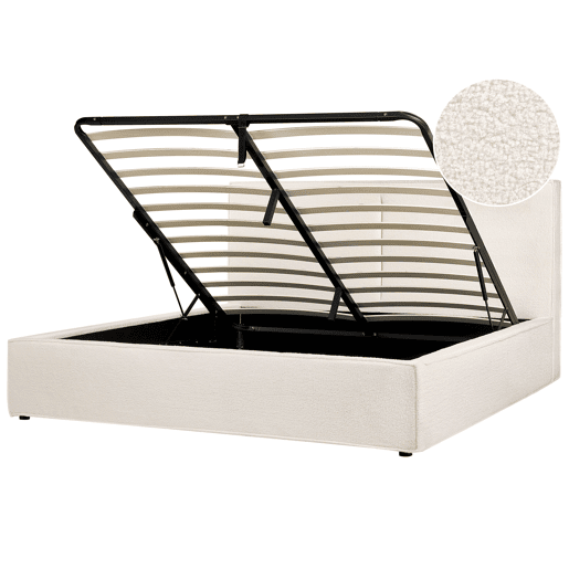 Beliani Cama baú Bouclé MOISSAC Beliani Cama baú Bouclé MOISSAC