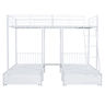 Beliche para 3 crianças com 2 gavetas - 140x200cm e 2x90x200cm - estrutura do colchão - Branco (colchão não incluído)