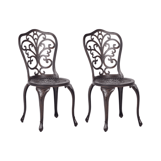 Conjunto de 2 cadeiras de jardim TRIORA Metal Castanho