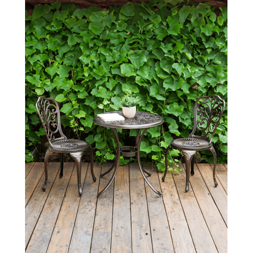 Conjunto de 2 cadeiras de jardim TRIORA Metal Castanho