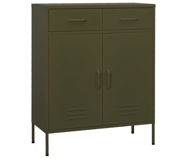 Vidaxl armario de almacenamiento acero verde oliva 80x35x101,5 cm