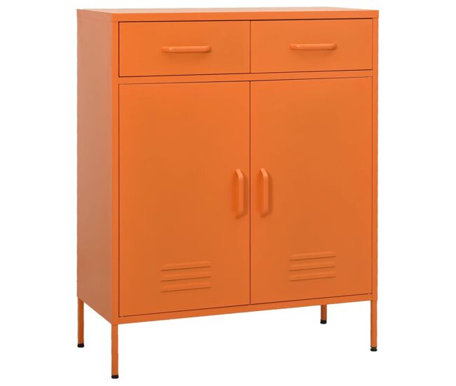 Vidaxl armario de almacenamiento acero naranja 80x35x101,5 cm