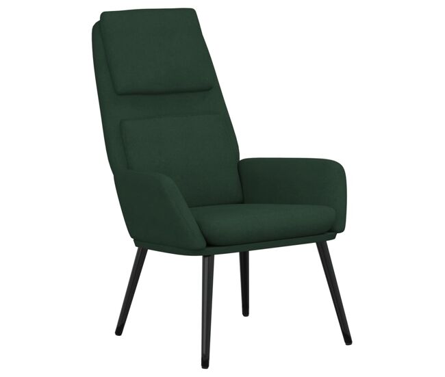 Vidaxl sillón de relax de tela verde oscuro