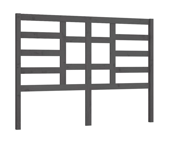 Cabecero de cama madera maciza de pino gris 126x4x104 cm