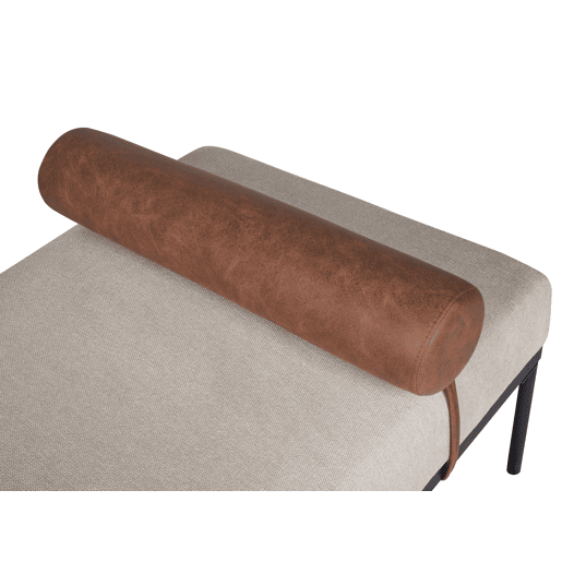 Beliani Chaise longue Pele sintética, Linho sintético MALMOS