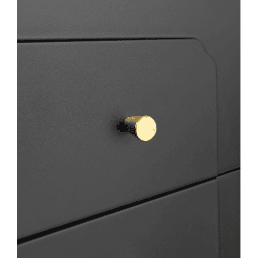 Móvel moderno para televisão - com portas de rotim e 2 gavetas - pernas metálicas - Preto