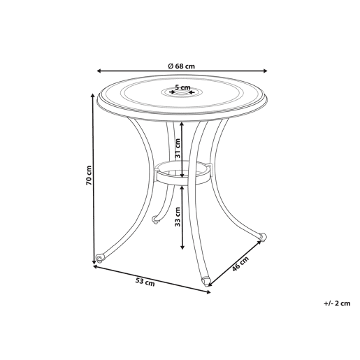 Mesa bistrô ANDALO 68 cm 68 cm Metal Castanho