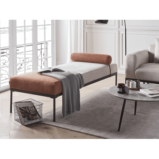 Beliani Chaise longue Linho sintético MALMOS