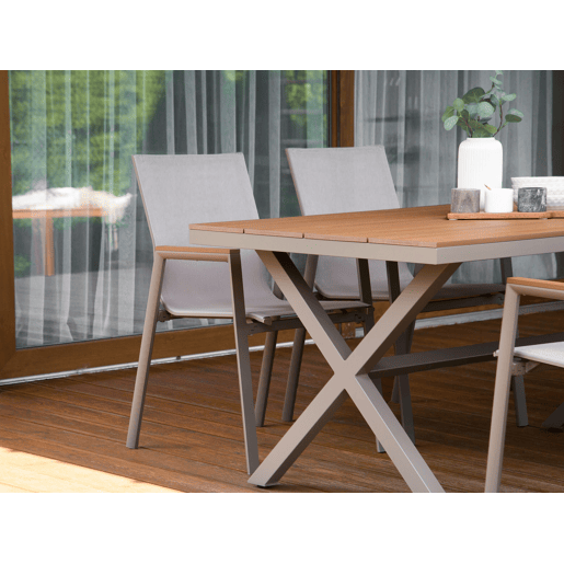 Conjunto de refeições de jardim 4 lugares TIANO Metal Cinzento