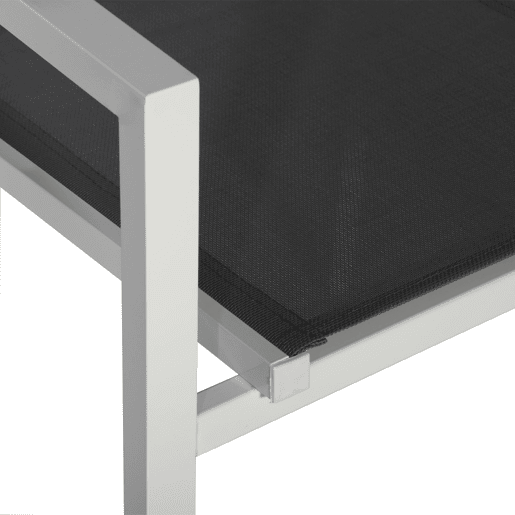 Juego de 6 sillas de aluminio blanco - textileno gris Juego de 6 sillas de aluminio blanco - textileno gris