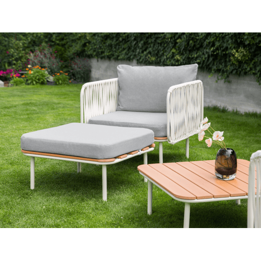 Pufe de jardim SENISE Metal Cinzento