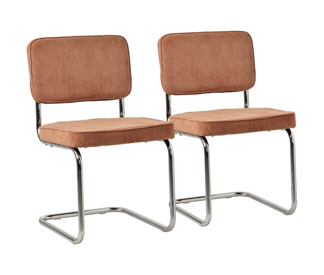 Sillas cantilever Maria de terciopelo, juego de 2