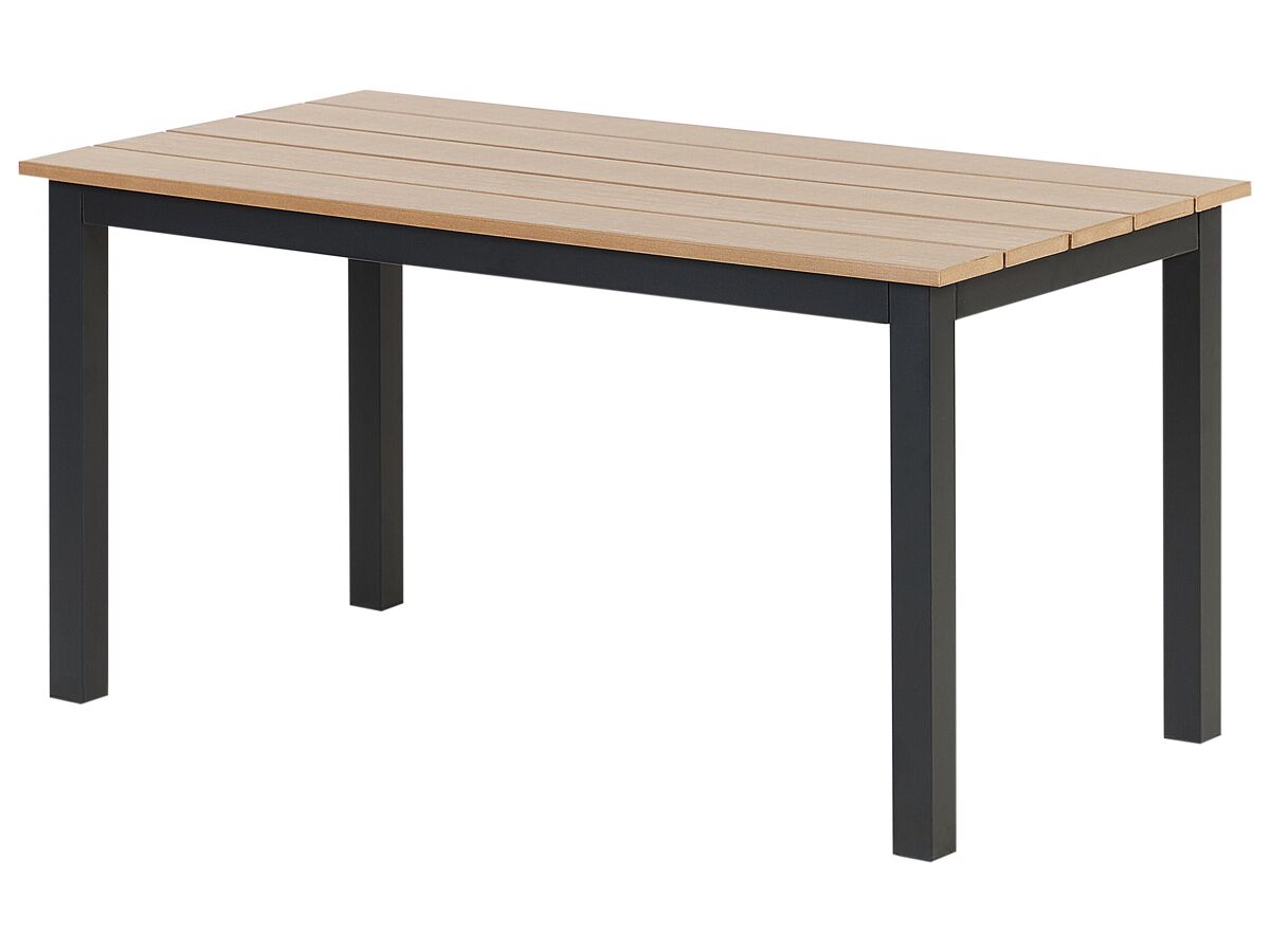 Beliani Mesa de jardín MESSINA 96x52 Negro/ Madera