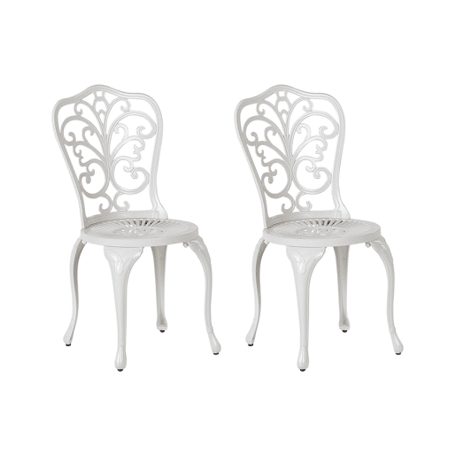 Conjunto de 2 cadeiras de jardim TRIORA Metal Branco creme
