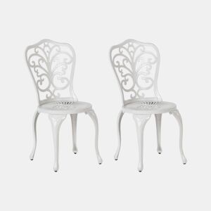 Conjunto de 2 cadeiras de jardim TRIORA Metal Branco creme