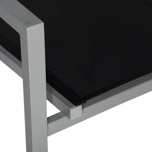 Juego de 10 sillas de aluminio gris - textileno negro