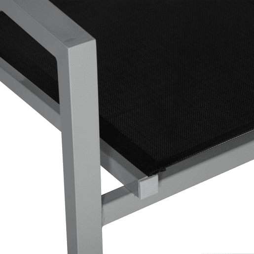 Juego de 8 sillas de aluminio gris - textileno negro